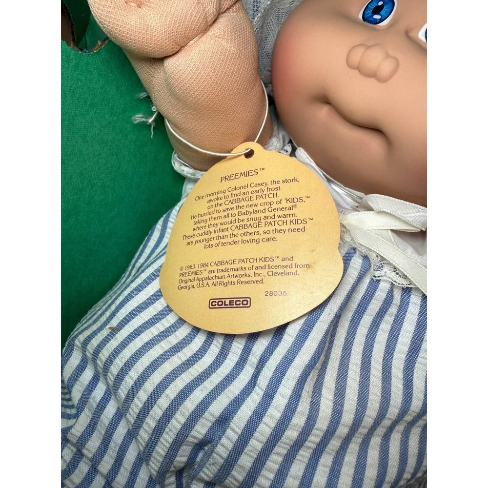 Vintage 1985 Cabbage Patch Kids Preemie March of Dimes Blue Eyes Blonde Doll NEW